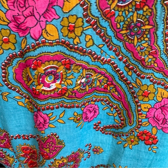 Vibrant Colorful Floral Paisley Tunic Top - Cover -up - Large - Picture 6 of 7